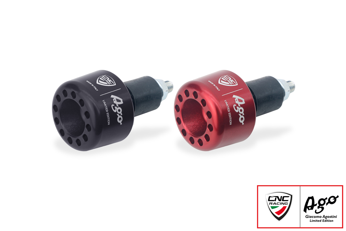 CNC Racing GIACOMO AGOSTINI LIMITED EDITION Single Bar End to Match Lever Guards - "BOING" Style CNC Racing GIACOMO AGOSTINI LIMITED EDITION Single Bar End to Match Lever Guards - "BOING" Style